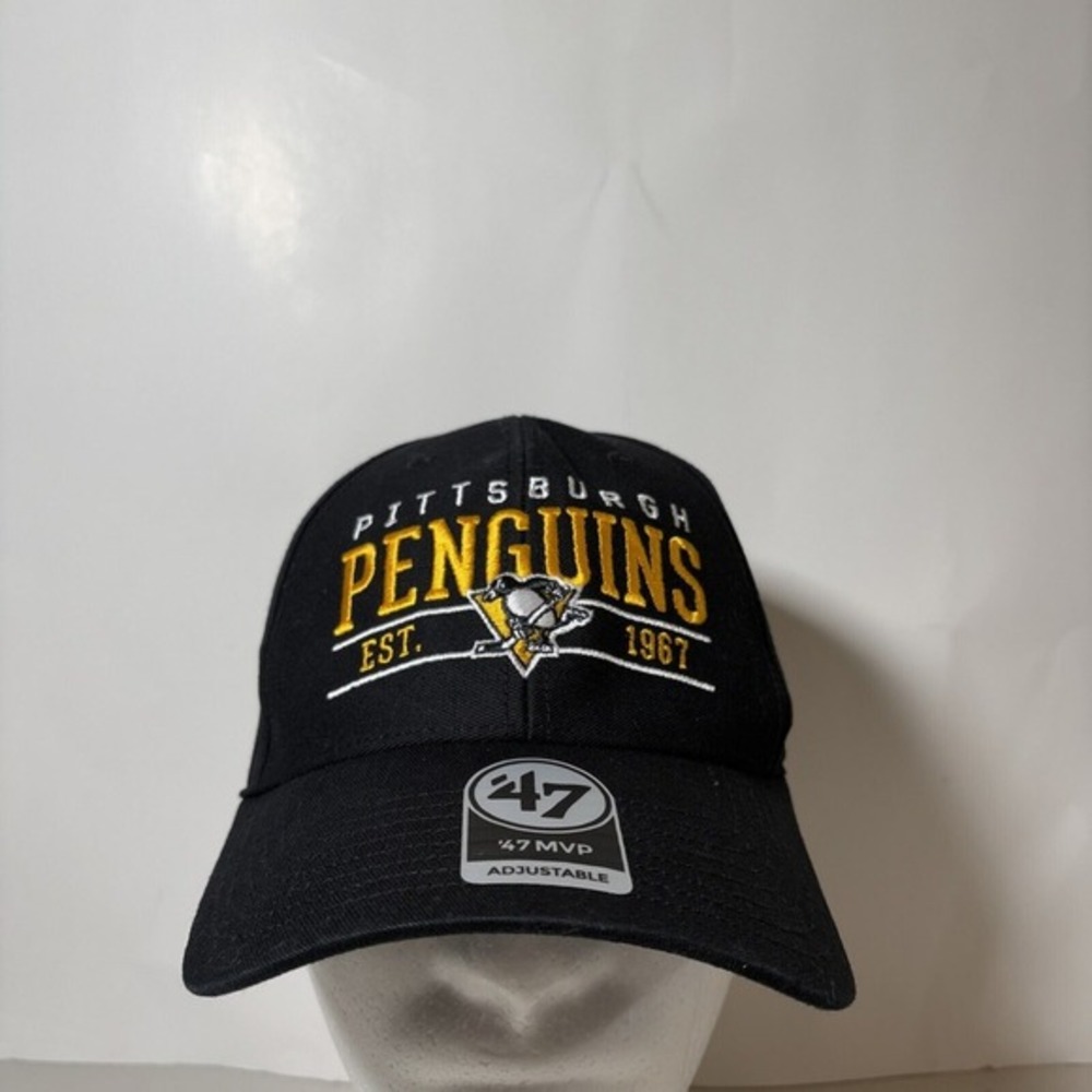 '47 MVP Pittsburgh Penguins Black NHL Strap Back‎ Hat NEW